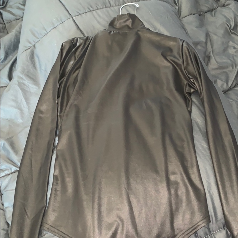 PLT sleek black bodysuit turtle neck